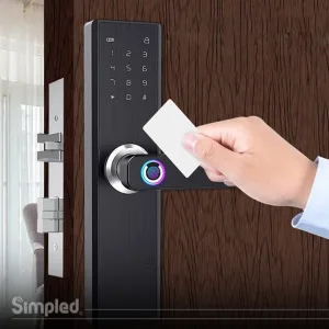 opening a keyless smart door lock with card key