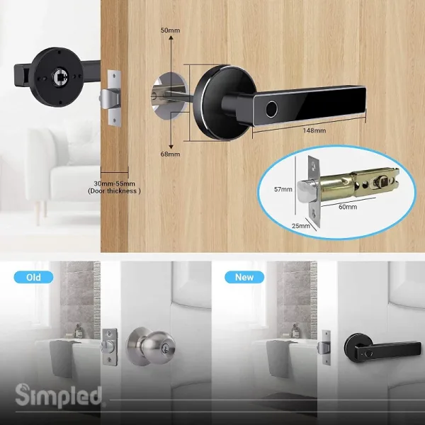 installation process of Fingerprint Door Handle 