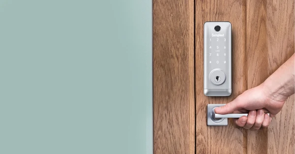 Outdoor Smart Lock on wooden doors